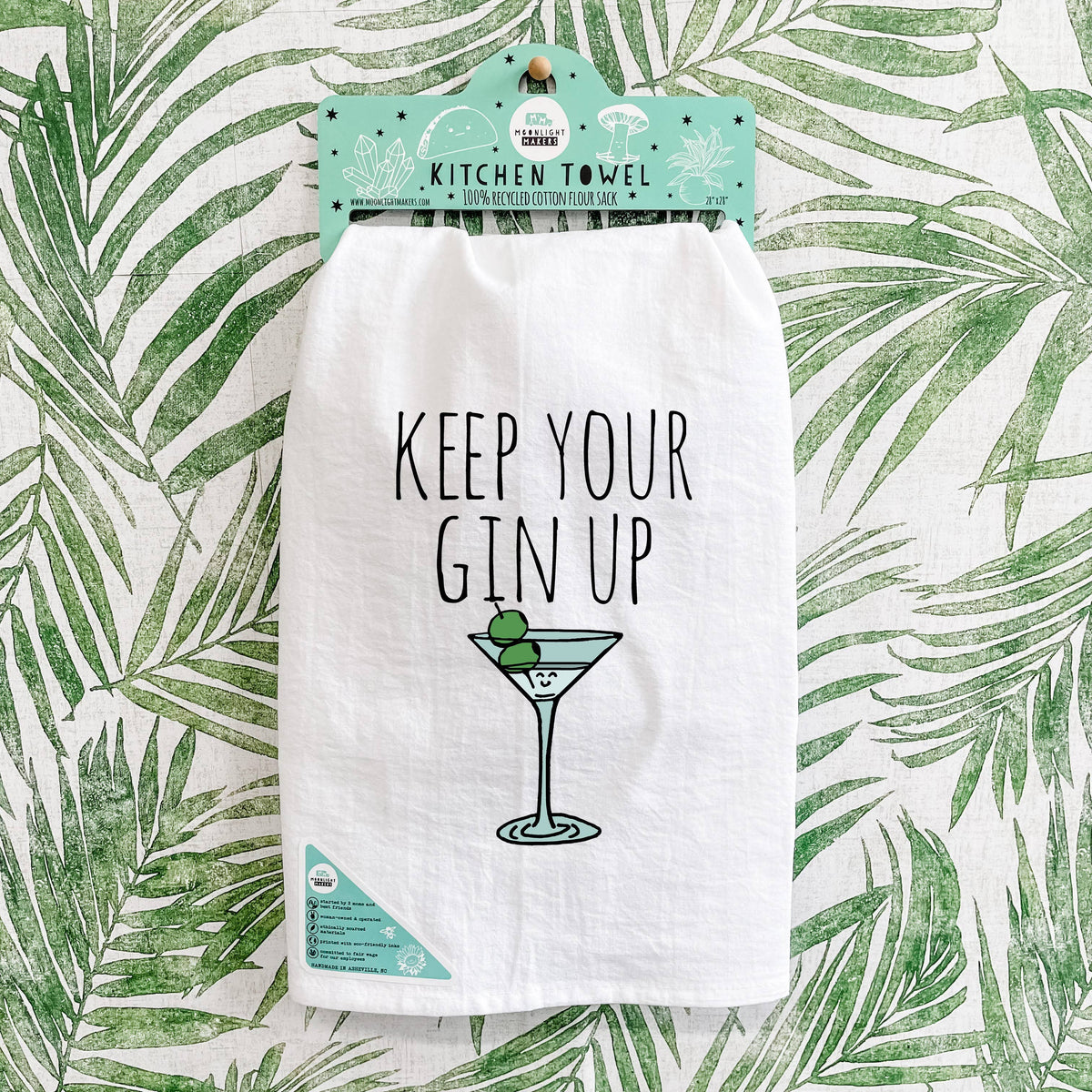Colorful Dish Towels - Keep Your Gin Up - Gin, Martini