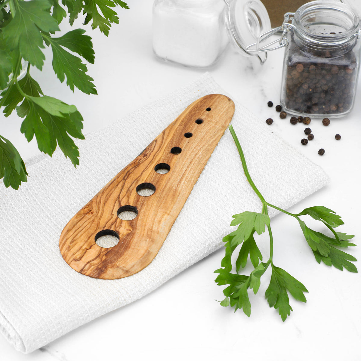 Olive Wood Herb Stripper – Handmade Kitchen Tool