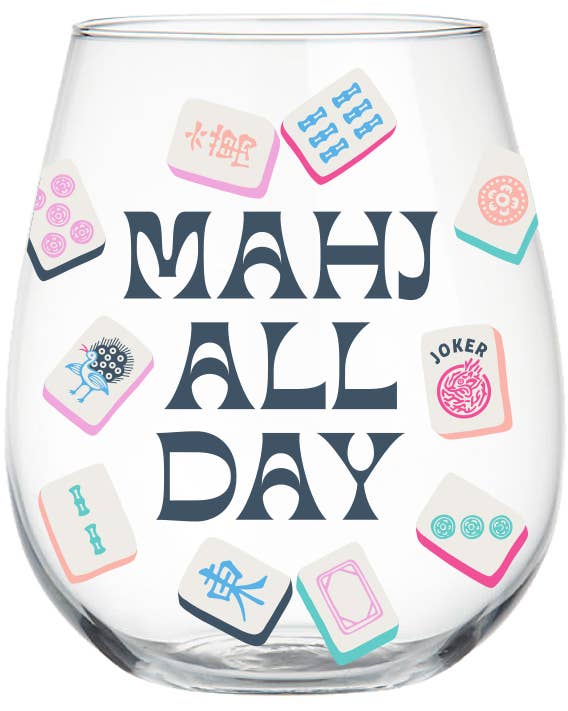 Mahjong Stemless Wine Glass 22oz