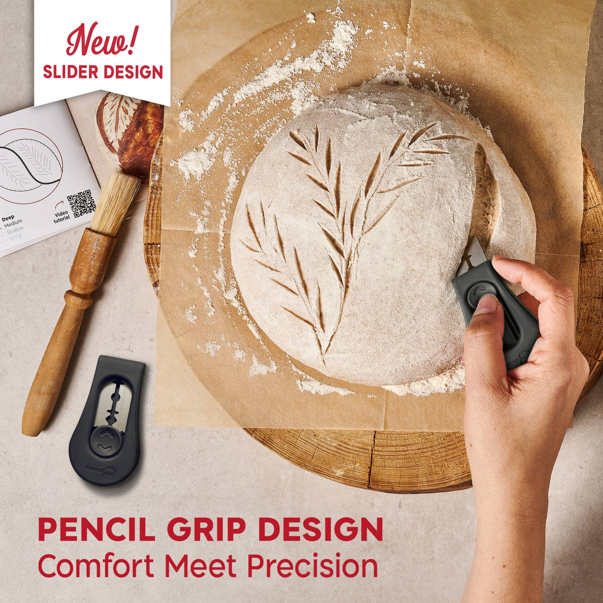 KneadAce Sourdough Kit: 24oz Jar, 2x Bannetons, Bread Lame