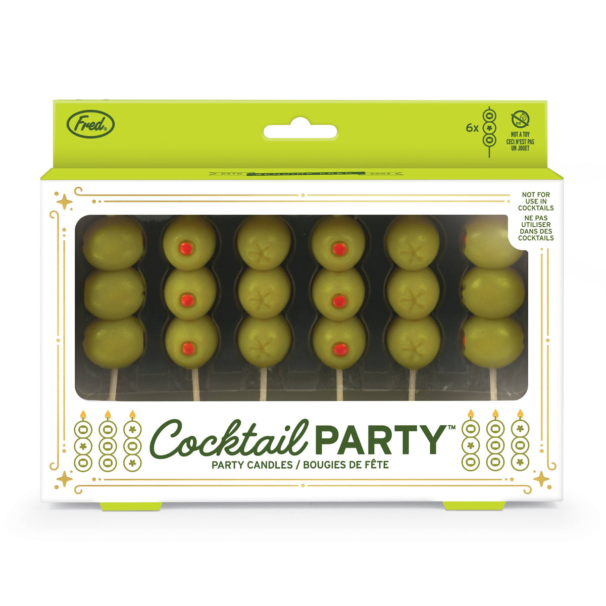 COCKTAIL PARTY Olive Candles - Set of 6