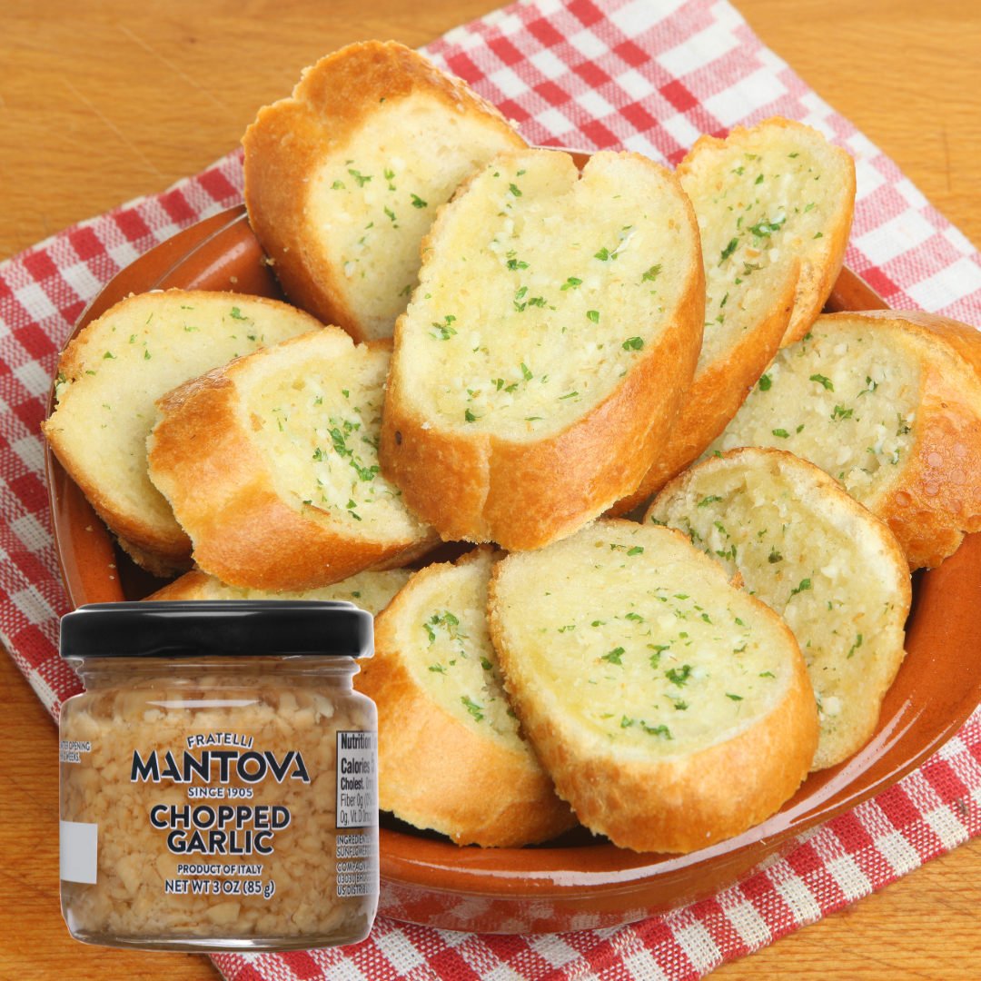 Mantova Chopped Garlic, 3 oz