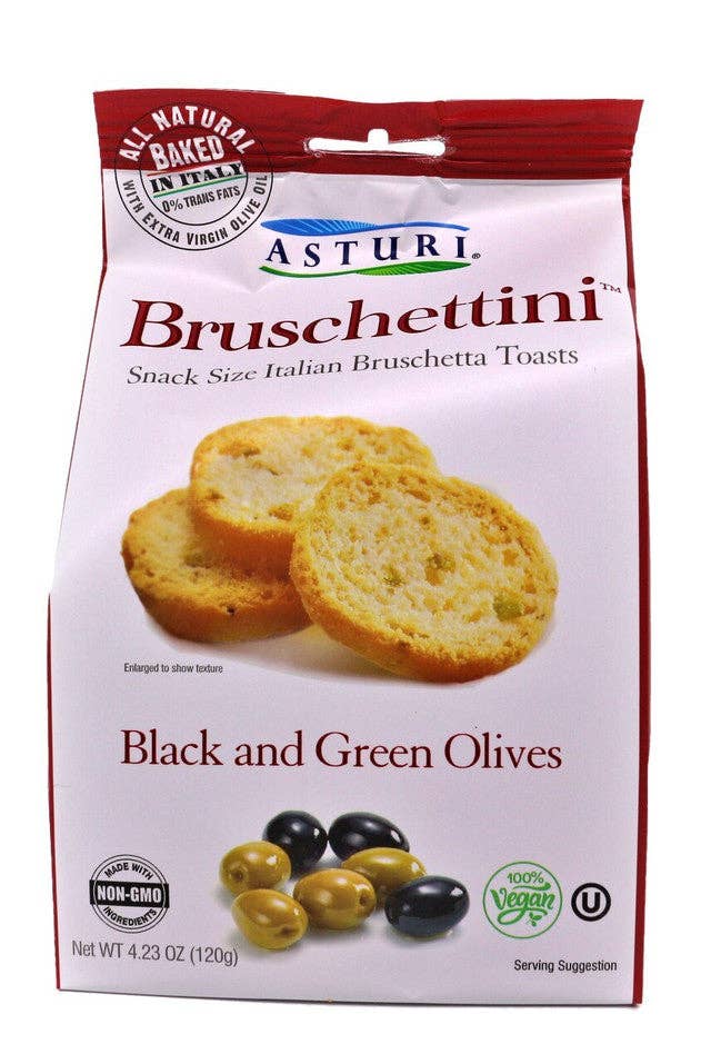 Asturi Black & Green Olives Bruschettini 4.23 oz