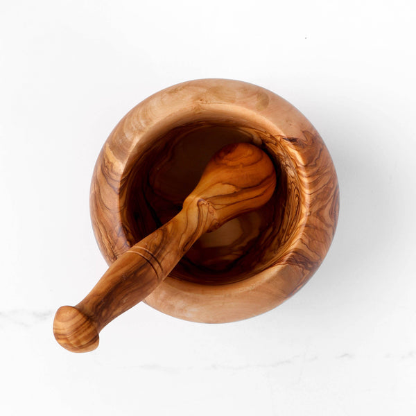 Handmade Olive Wood Mortar & Pestle
