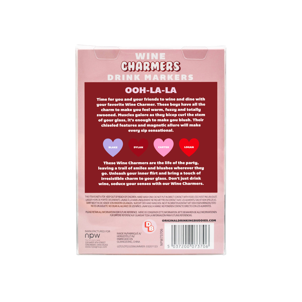 Drinking Buddies Wine Charmer Drink Markers-4 Pack