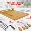 Bamboo Charcuterie Board - Exquisite Cheese Board and Knife