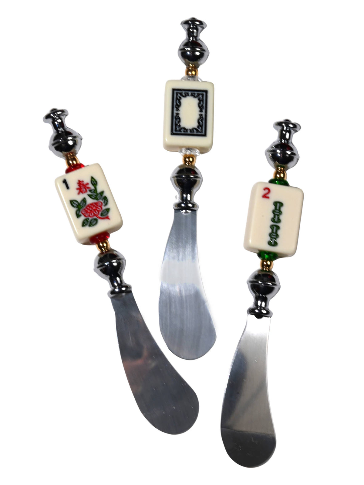 Mahjong Mah Jongg Tile Cheese Spreader with Real Tile