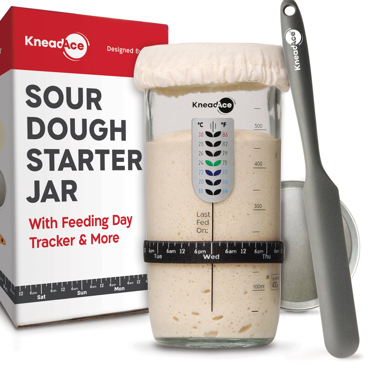 KneadAce® 24oz Sourdough Starter Jar: Single Pack