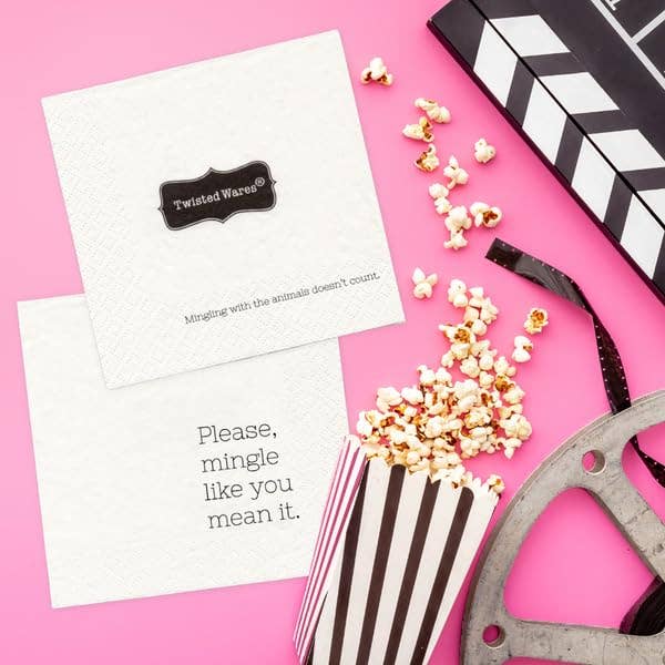 Twisted Wares - Funny Napkins 5"X5" 20 Pack (PLEASE MINGLE)