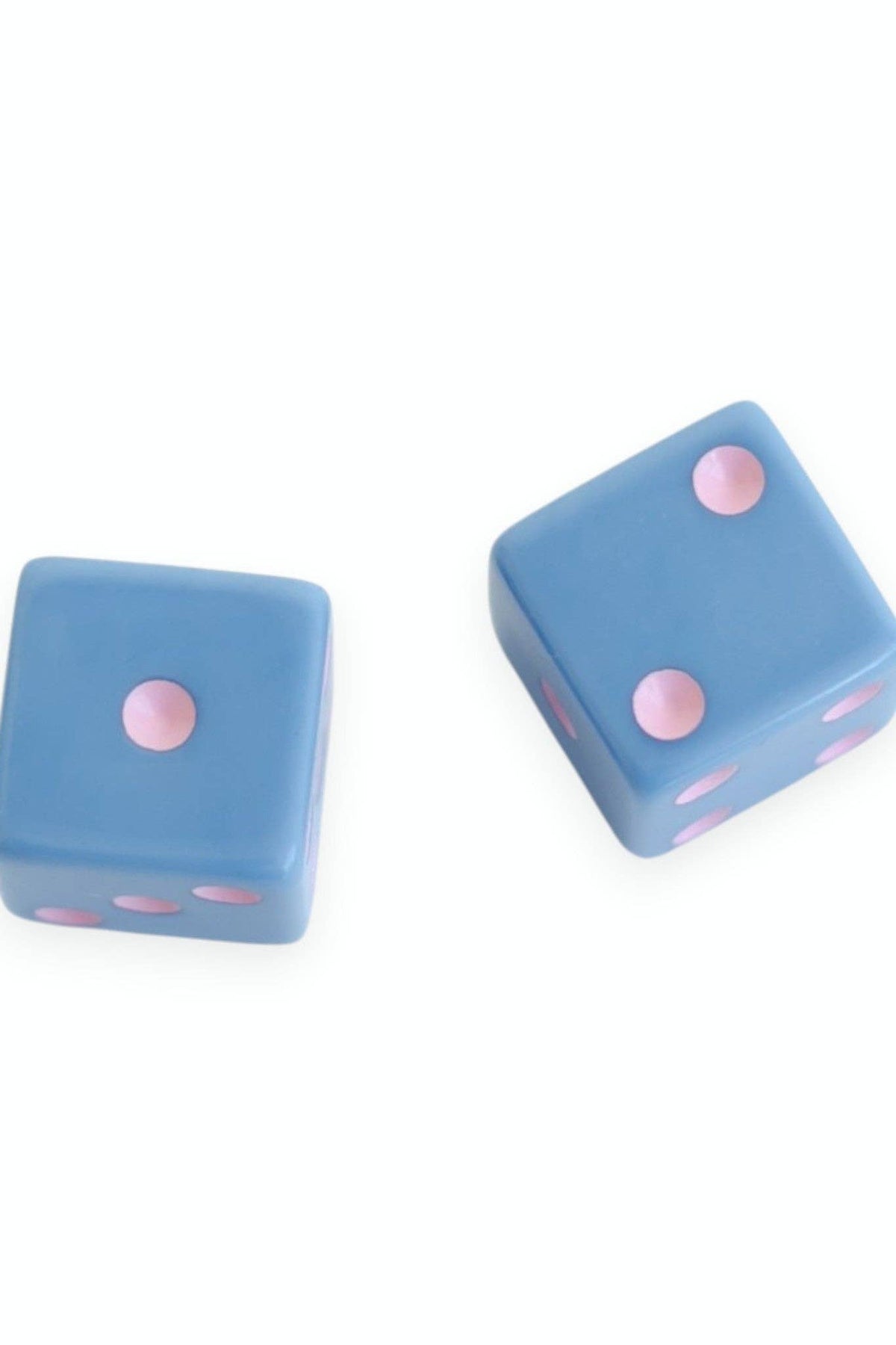 Dice (set of 2): Blue-Grey with Light Pink