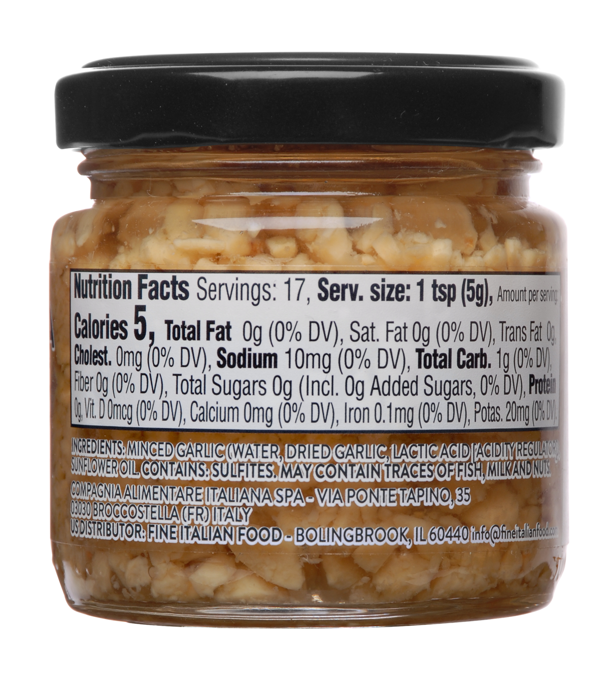 Mantova Chopped Garlic, 3 oz