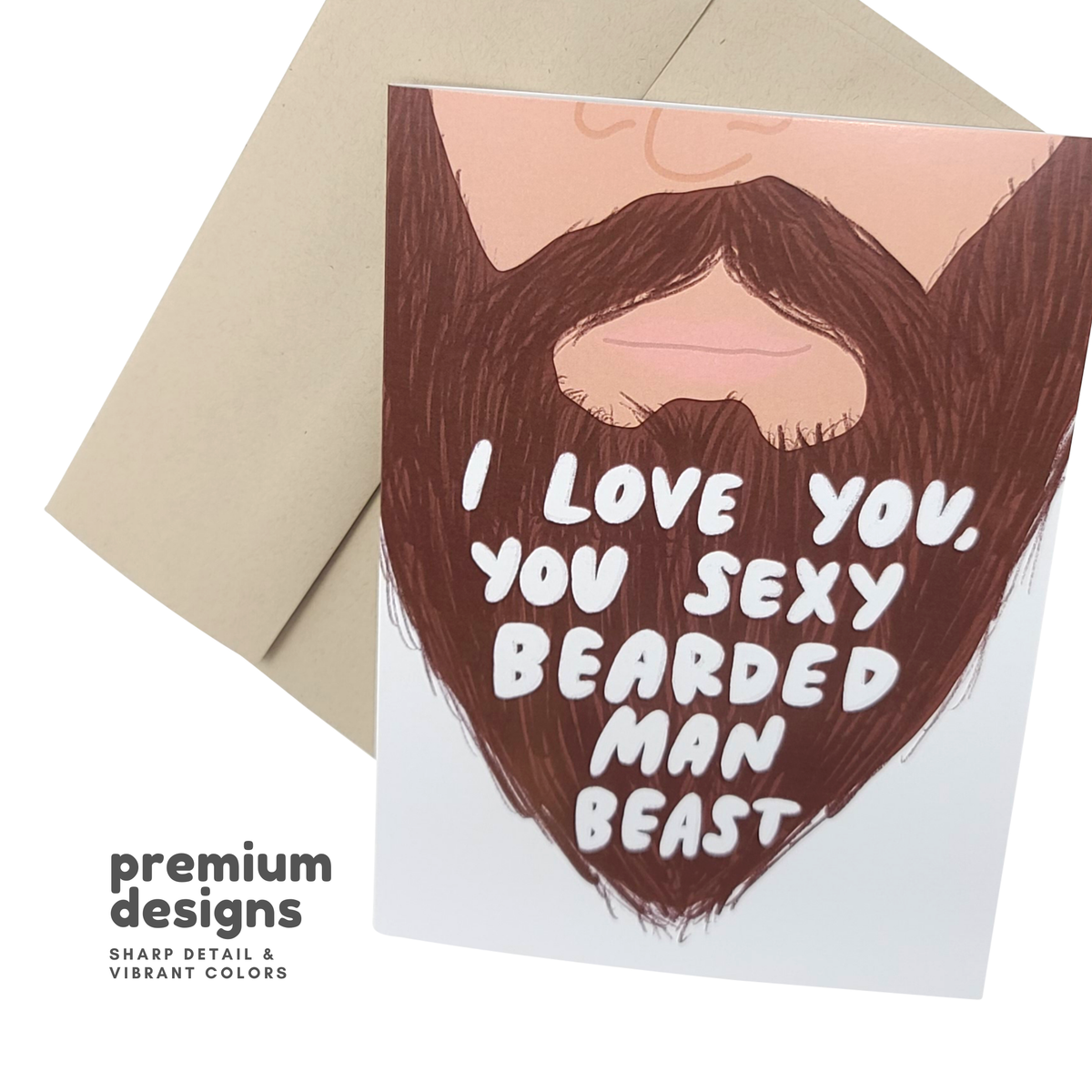 Sexy Bearded Man - Funny Love Greeting Card