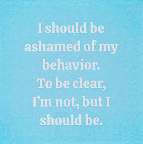 NAPKIN - I should be ashamed of my behavior.....