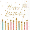 Paper Cocktail Napkins Pack of 20 Happy Candles