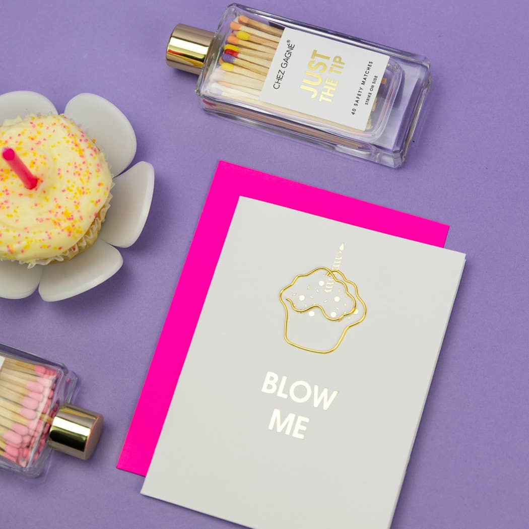 Blow Me - Funny Birthday - Cupcake Paperclip Card