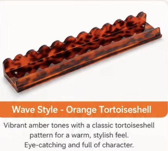 Acrylic American Mahjong Racks with Magnetic Scalloped Pushers – Set of 4: Amber Tortoiseshell