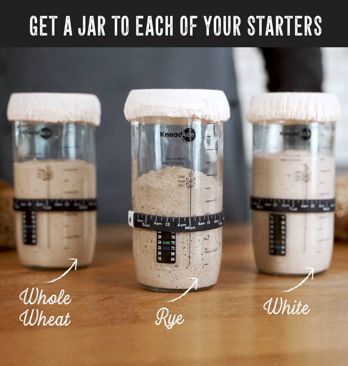 KneadAce® 24oz Sourdough Starter Jar: Single Pack