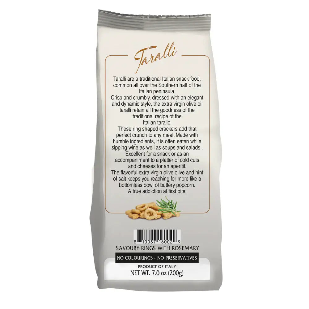 Mantova Taralli with Rosemary, 7 oz.
