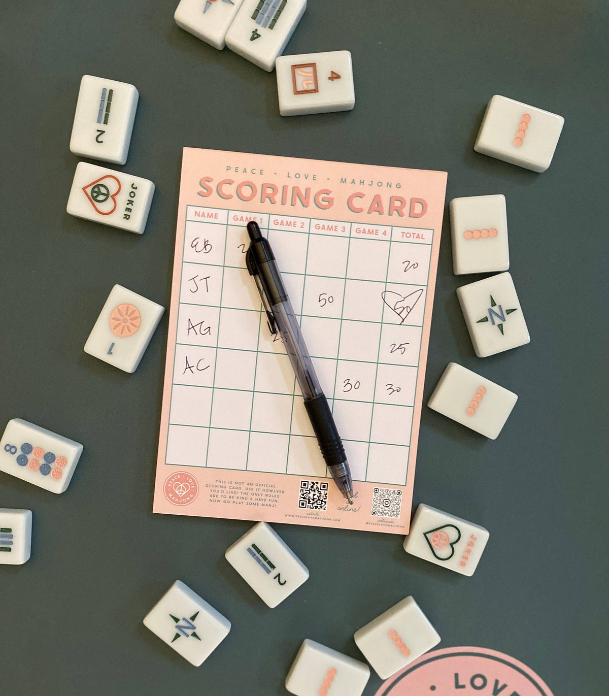 Mahjong Scoring Notepad: Chartreuse