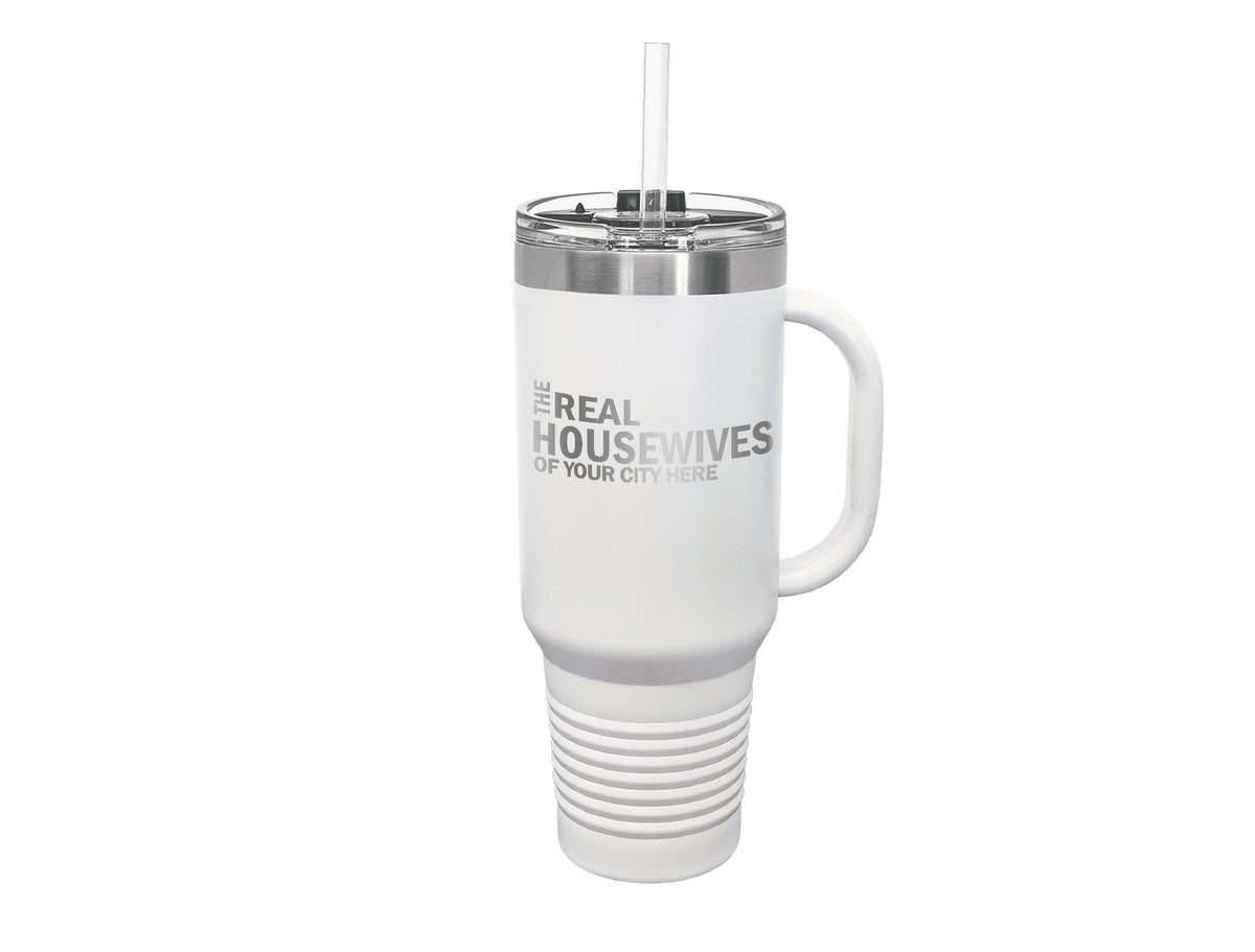 The Real Housewives of CUSTOM CITY, 40 oz Travel Mug: White