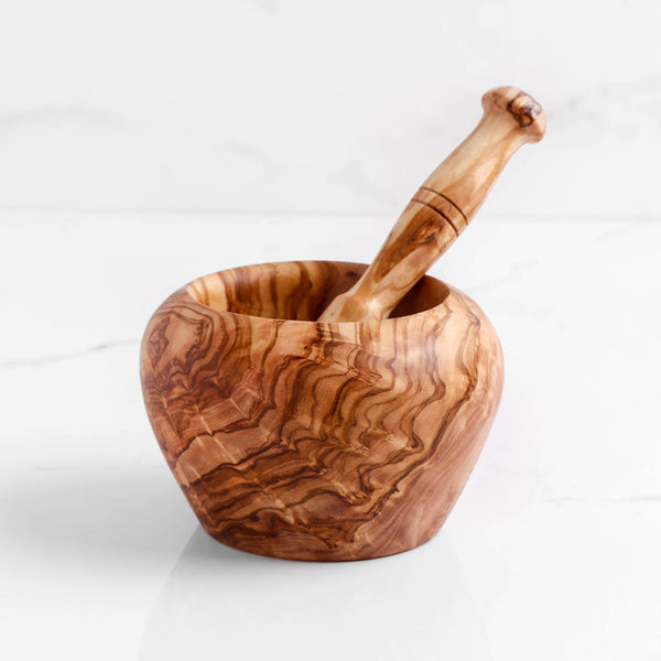 Handmade Olive Wood Mortar & Pestle