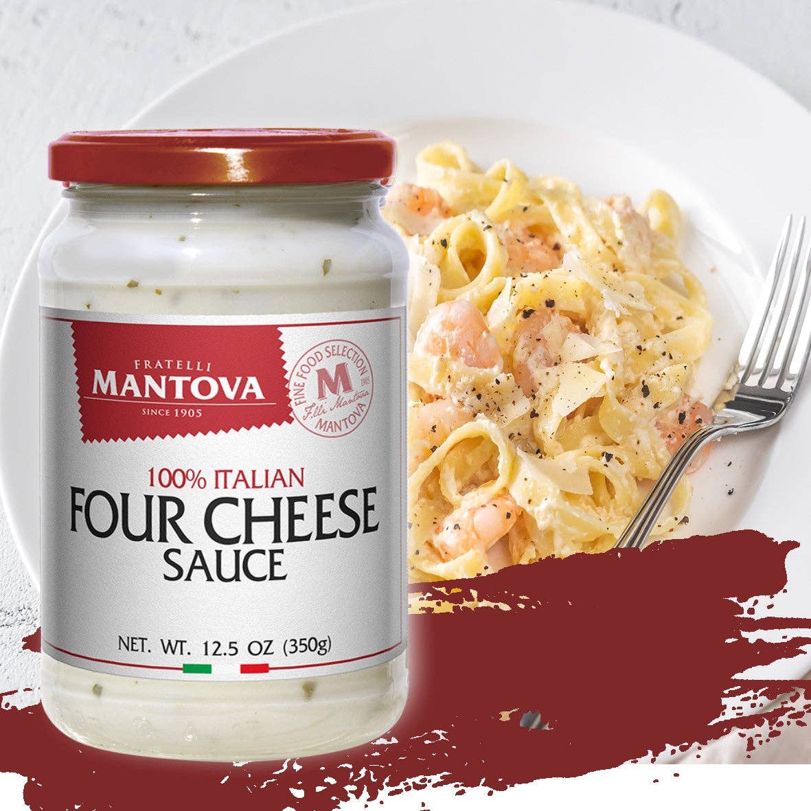 Mantova Italian Four Cheese Sauce, 12.5 oz