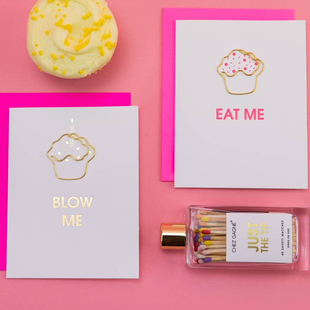 Blow Me - Funny Birthday - Cupcake Paperclip Card
