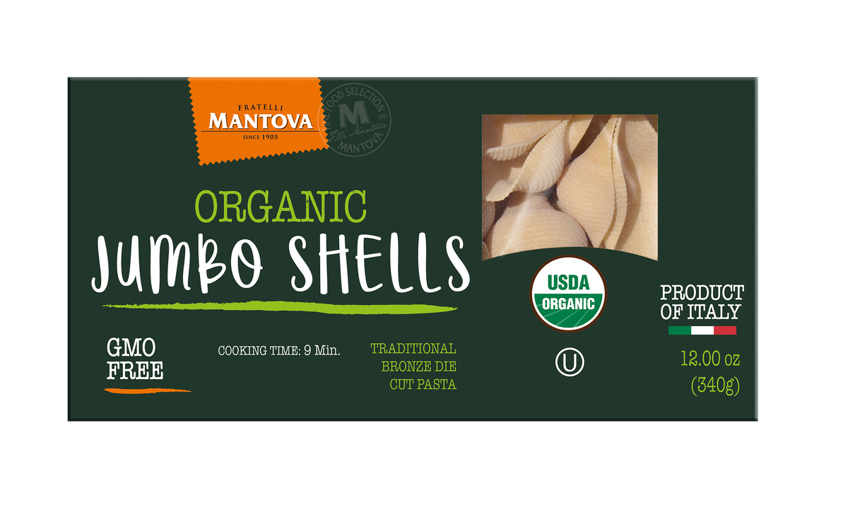 Mantova Organic Jumbo Shells Pasta, 12 oz