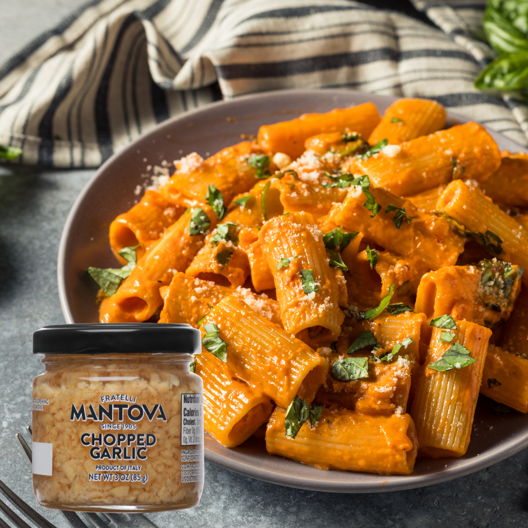 Mantova Chopped Garlic, 3 oz