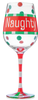 Holiday "Naught" Wine Glass - Christmas