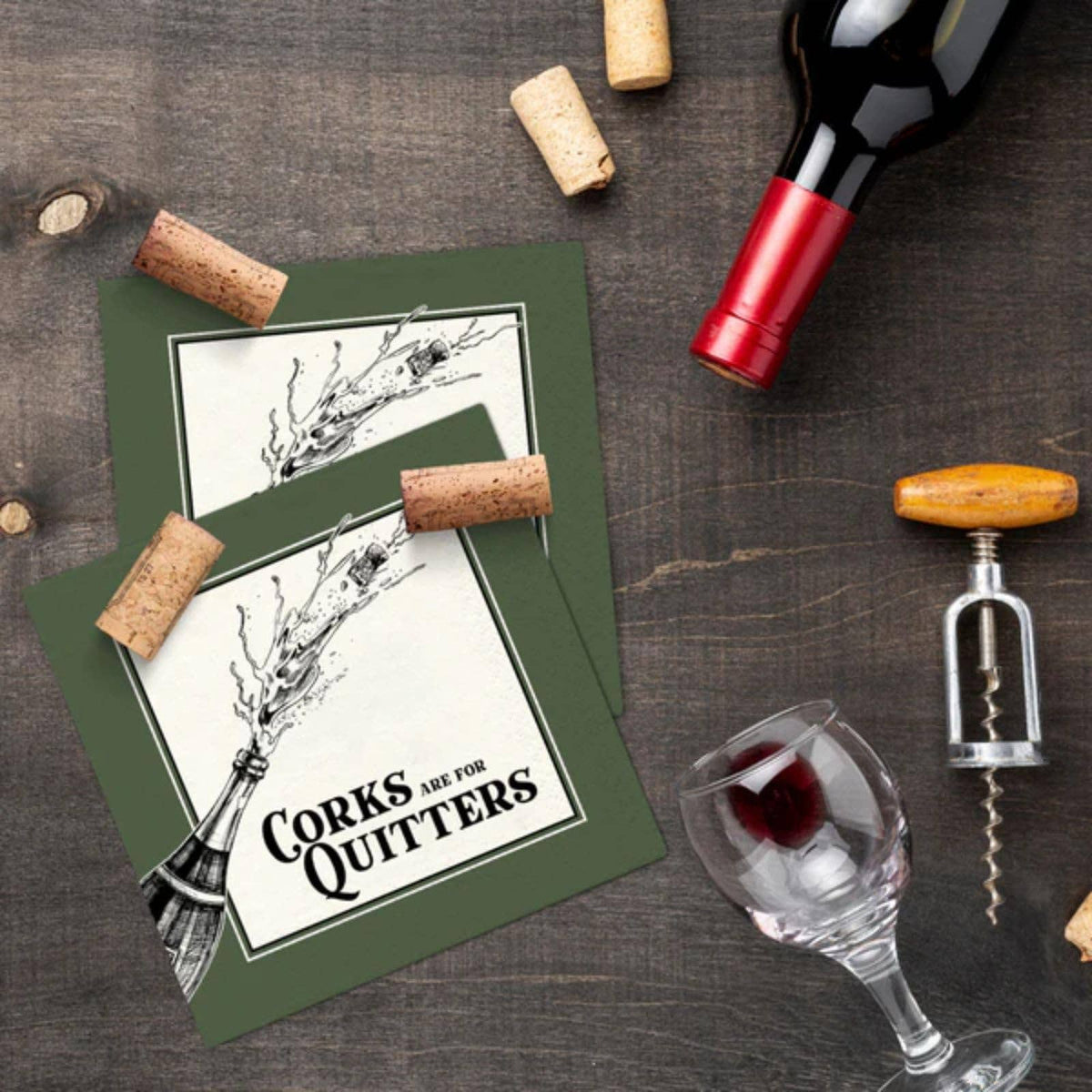 Twisted Wares Funny Napkins 20 Pack (CORKS are for QUITTERS)