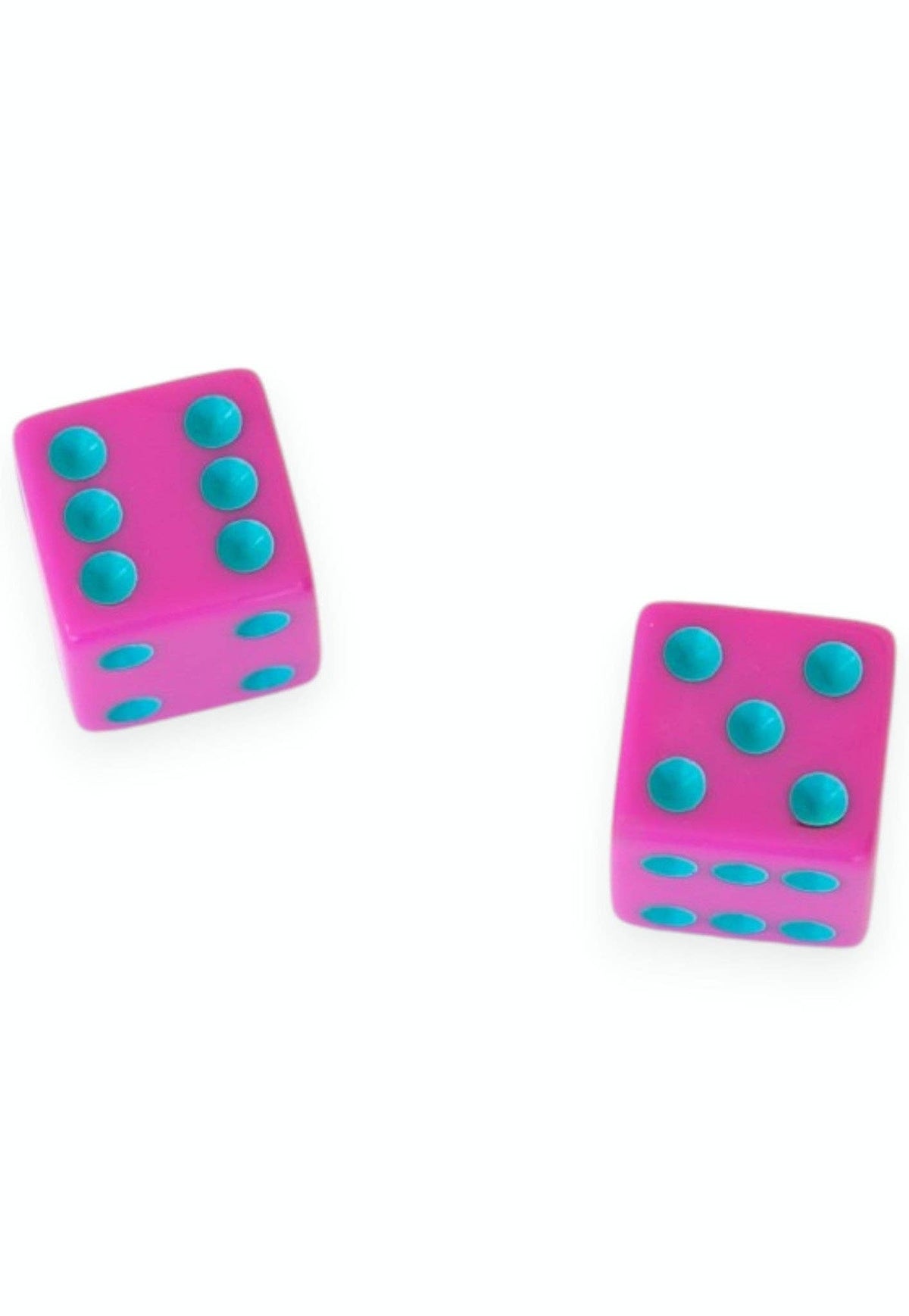 Dice (set of 2): Hot Pink with Teal