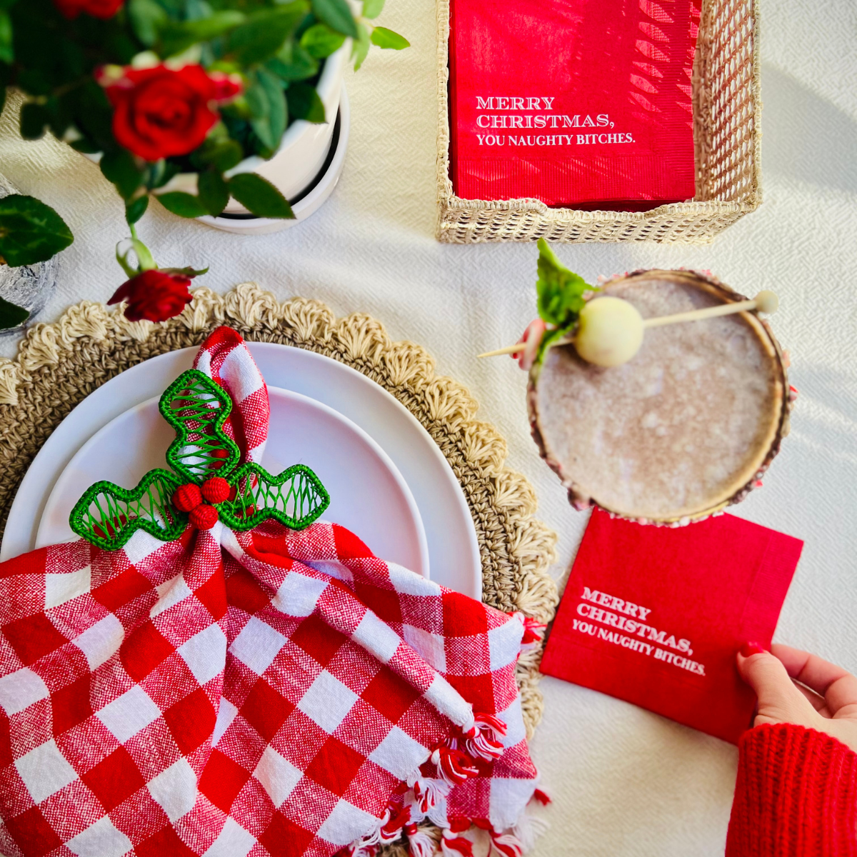 Merry Christmas, You Naughty Bitches Fun Cocktail Napkins