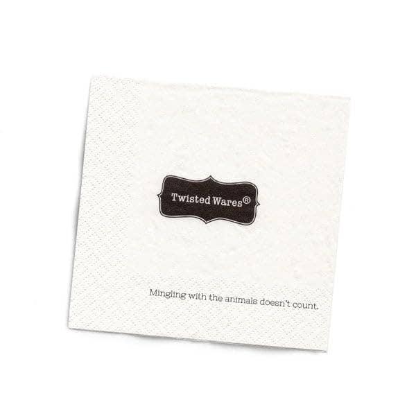 Twisted Wares - Funny Napkins 5"X5" 20 Pack (PLEASE MINGLE)