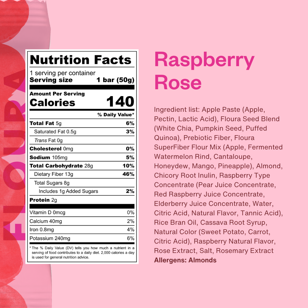Raspberry Rose Floura FiberCrush Bar [10 Pack]