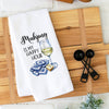 Mahjong Happy Hour Towel, Mahjong Tile Game Decor: Transparent Cellophane Sleeve with Hanger Flap
