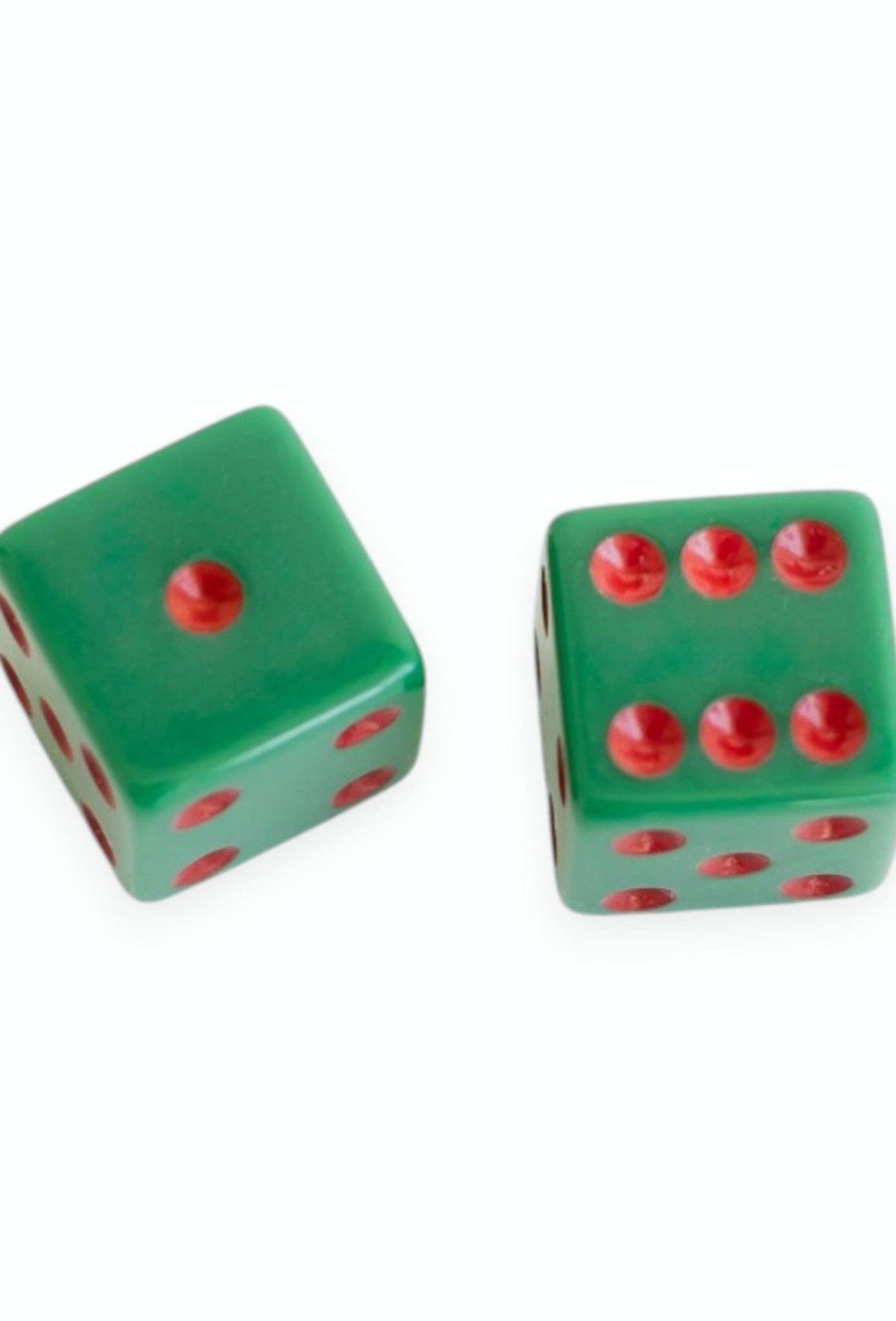 Dice (set of 2): Dark Green with Light Blue