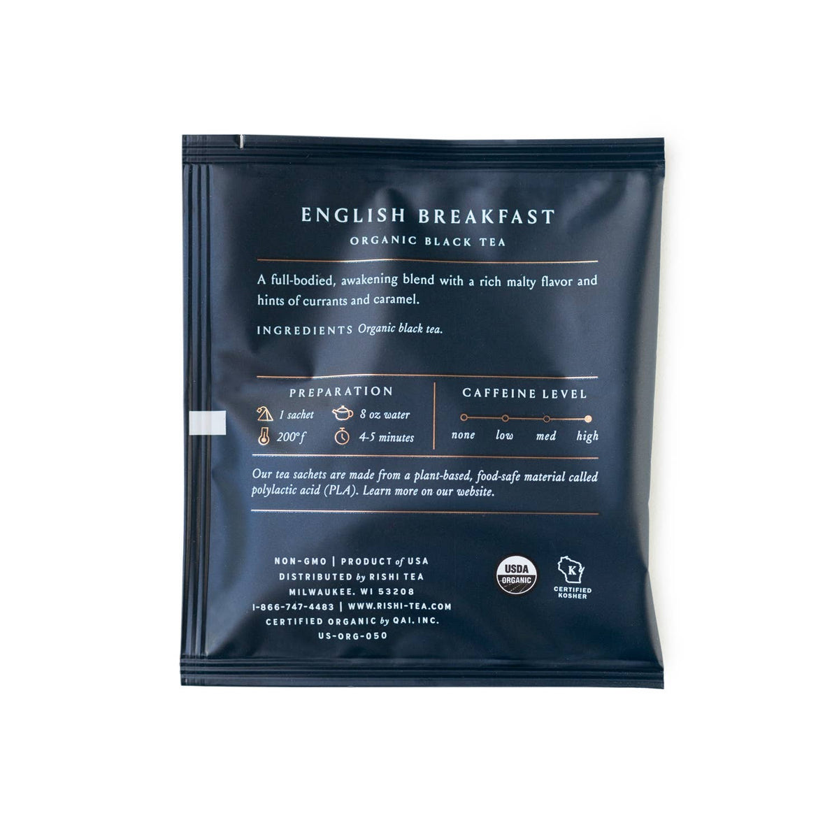 English Breakfast Organic Black Tea Sachets (Foodservice)