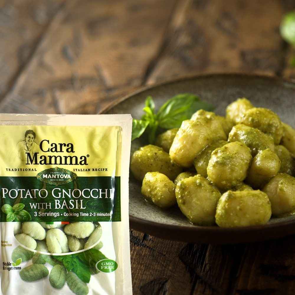 Mantova Cara Mamma Potato Gnocchi with Basil, 1 lb.