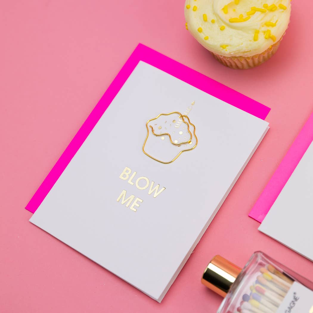 Blow Me - Funny Birthday - Cupcake Paperclip Card