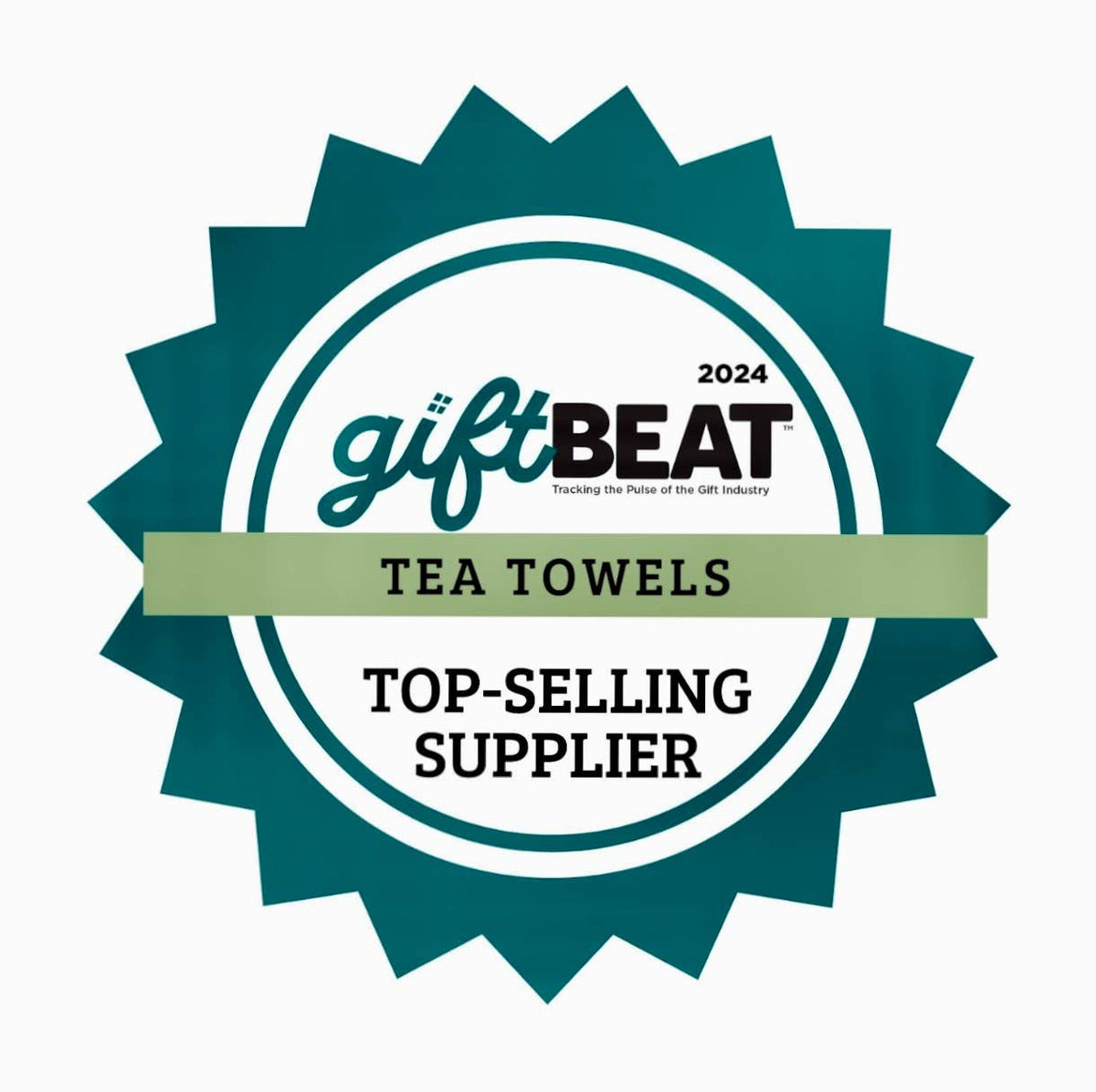 BB-A-07 White Kitchen Towel "A Great Fisherman...": WHITE - BLACK LINED TRIM