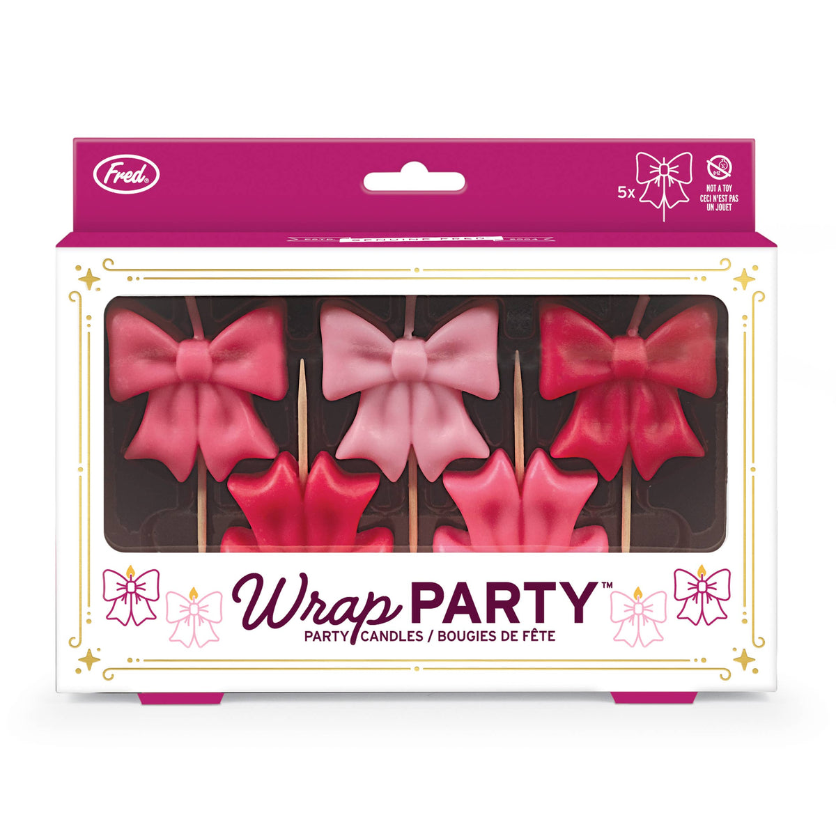 WRAP PARTY Bow Candles, Set of 5