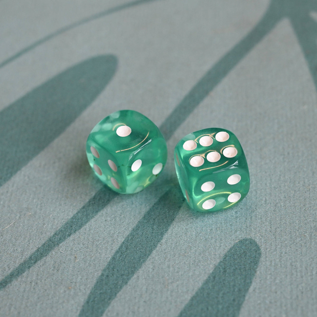 Mahjong Dice (Pair of 2): Green & Blue