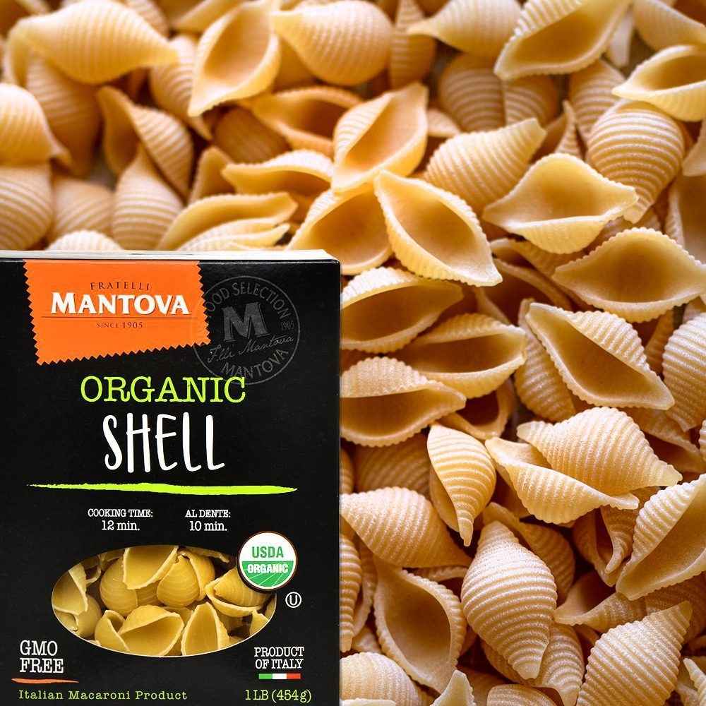 Mantova Organic Shells Pasta, 1 lb.: 1 pack - Grovestone