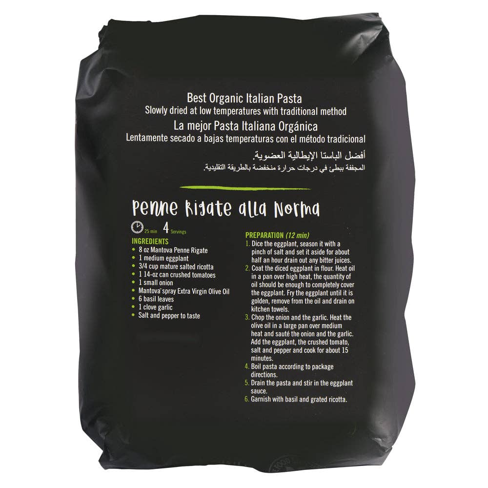 Mantova Organic Penne Rigate Pasta, 1 lb
