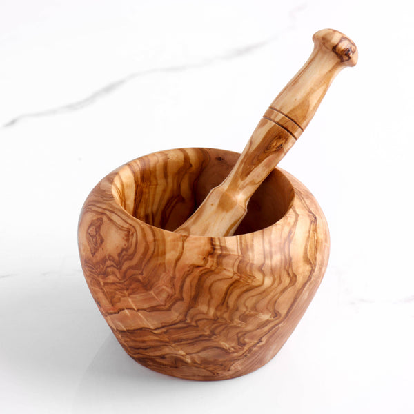 Handmade Olive Wood Mortar & Pestle