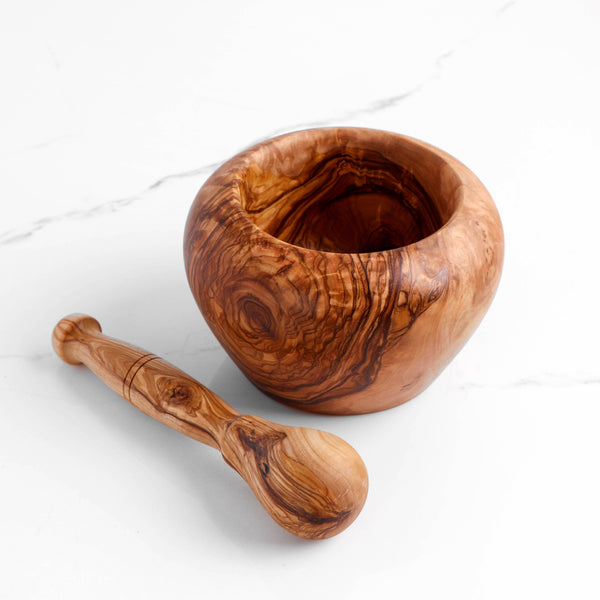 Handmade Olive Wood Mortar & Pestle