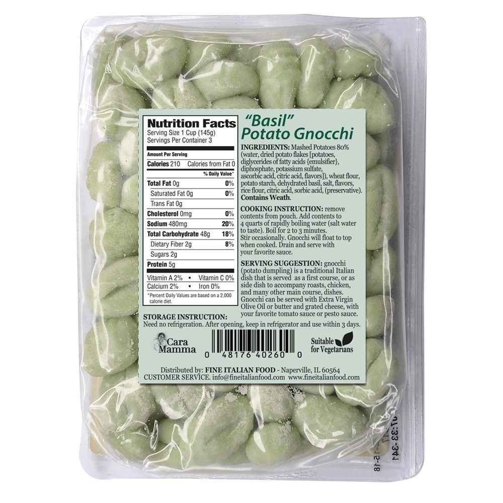 Mantova Cara Mamma Potato Gnocchi with Basil, 1 lb.