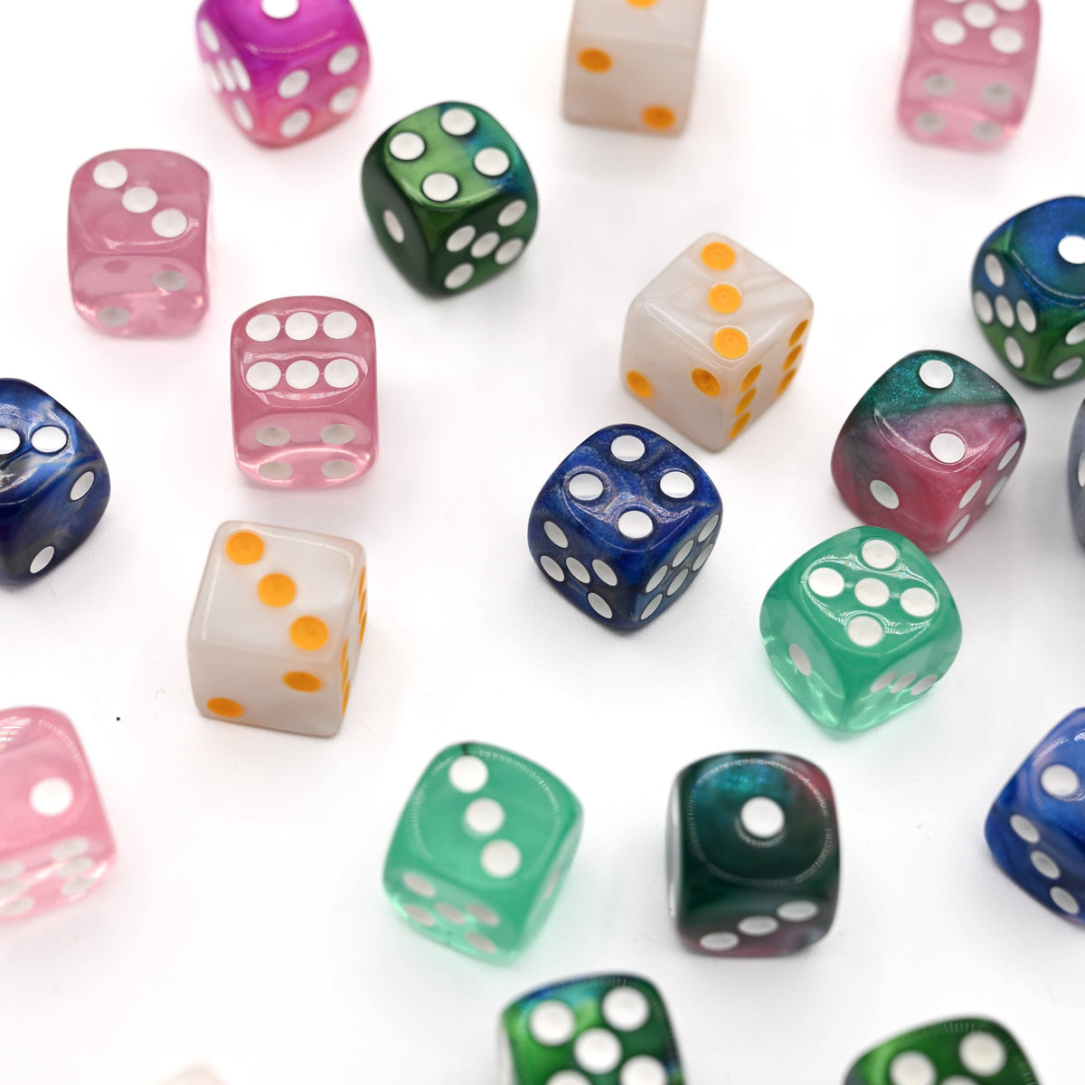 Mahjong Dice (Pair of 2): Green & Blue