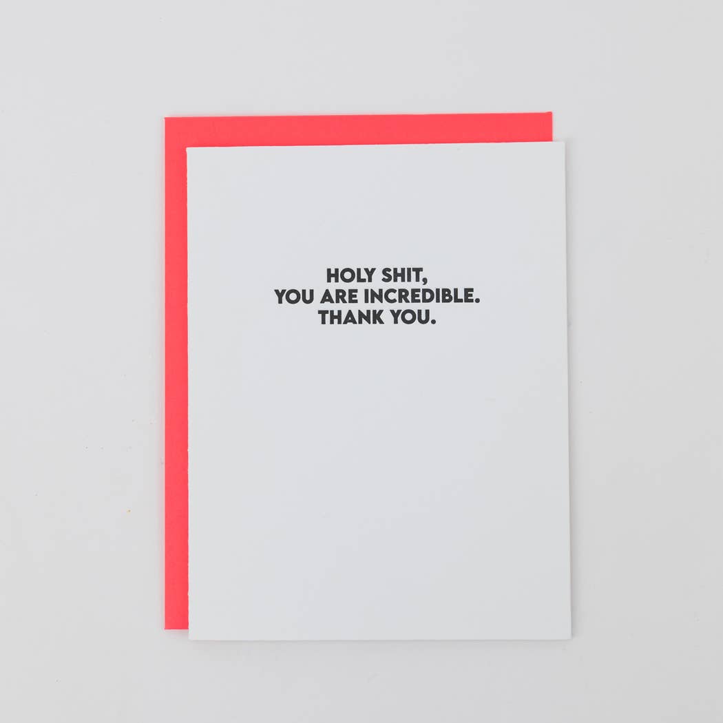 Holy Shit You Incredible' - Funny Thank You Card